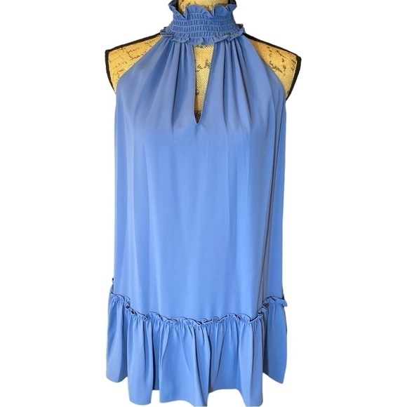 Amanda Uprichard New York Dusty Blue Sleeveless Mini Dress- size Small - Picture 1 of 7